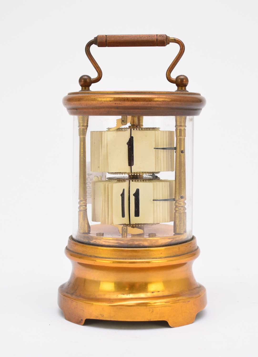 Lot 646 - A brass-cased Ever Ready Chronos carriage style digital desk clock