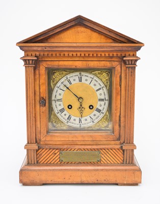 Lot 625 - A German walnut bracket clock