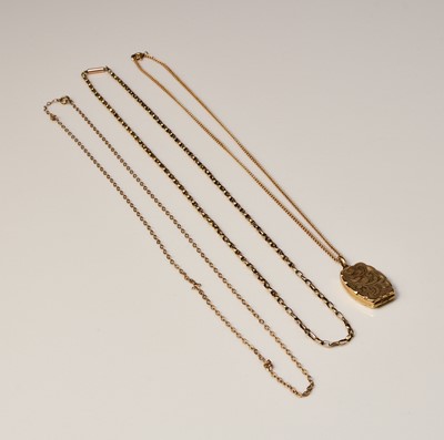 Lot 352 - Three chains and a pendant