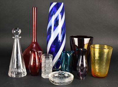 Lot 300 - Ten pieces of post-war glass including Murano, Dartington, Whitefriars and Villeroy and Boch