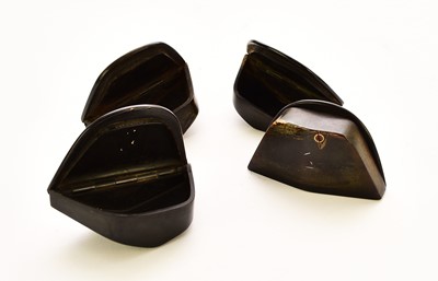 Lot 552 - A group of four pressed horn bicorn snuff boxes of Napoleonic interest