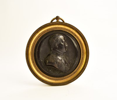 Lot 553 - A bronze portrait medallion or tondo of Napoleon Bonaparte, early 19th century