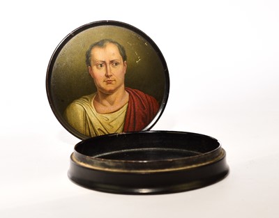 Lot 558 - A Stobwasser-type box of Napoleonic interest, 19th century