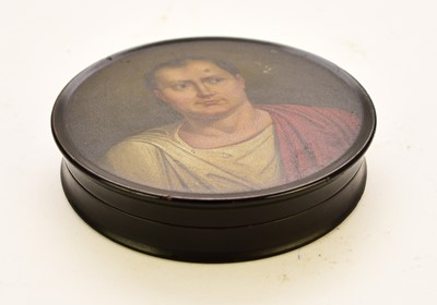 Lot 558 - A Stobwasser-type box of Napoleonic interest, 19th century