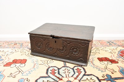 Lot 171 - A late 17th century English carved oak bible box