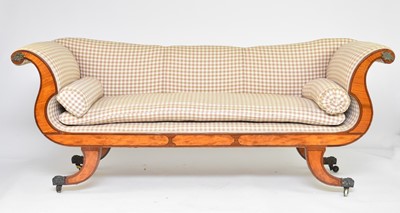 Lot 341 - A George IV mahogany and satinwood sofa