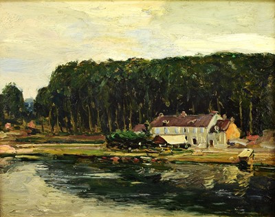 Lot 285 - Alexander Jamieson (1873-1937) Village on the Seine