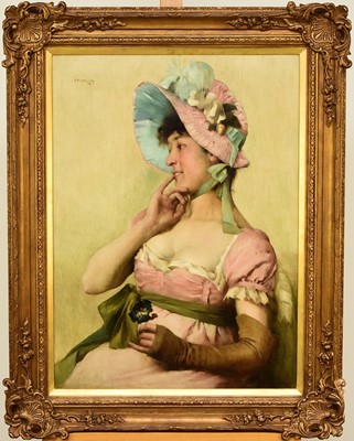 Lot 271 - Frederick Williams Davis (1862-1919) The Flower Girl