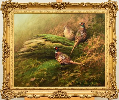 Lot 283 - Neil Cox (b.1955) Pheasants Foraging in the Bracken