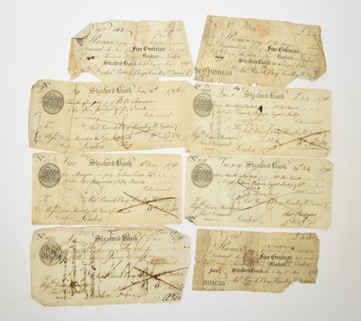 Lot 242 - A collection of 28 late 18th century banknotes from the Sleaford Bank - established 1792