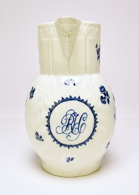 Lot 152 - Caughley monogrammed maskhead jug, circa 1785