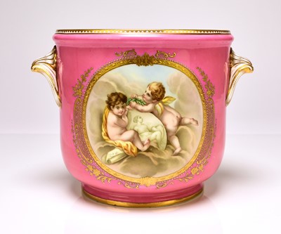 Lot 237 - Coalport jardiniere or cache pot, circa 1860