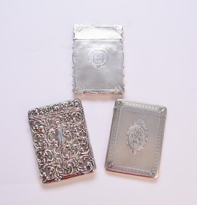Lot 19 - Three silver card cases