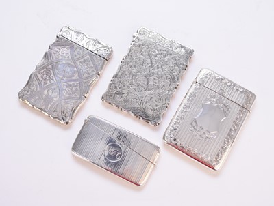 Lot 53 - Four silver card cases