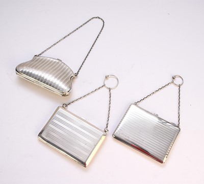 Lot 65 - Two silver card cases and a silver purse