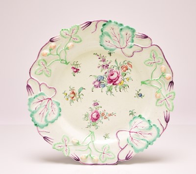 Lot 140 - Longton Hall porcelain strawberry plate, circa 1755-56