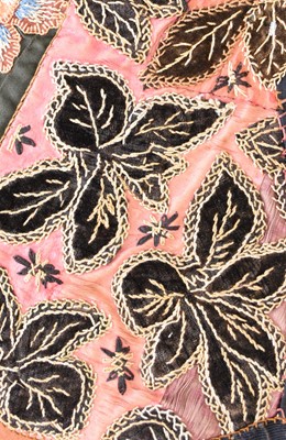 Lot 596 - A Victorian embroidered patchwork wall hanging, dated 1892