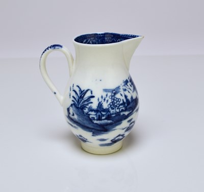 Lot 158 - Caughley 'Fence and House' sparrow beak jug, circa 1784-90