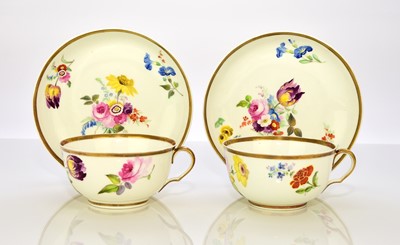 Lot 175 - Pair of Swansea teacups and saucers, circa 1815-17