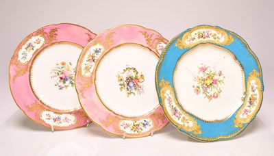 Lot 238 - Three Coalport plates, mid-19th century