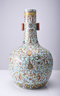 Lot 68 - A Chinese famille rose vase, tianqiuping, 19th century