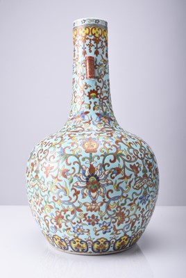 Lot 68 - A Chinese famille rose vase, tianqiuping, 19th century