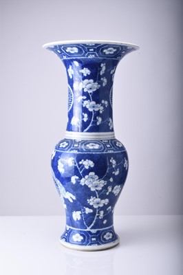 Lot 49 - A Chinese blue and white yenyen vase, 19th century