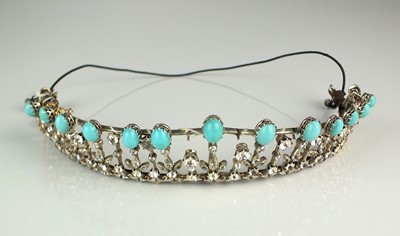 Lot 77 - An early 20th century turquoise and paste fringe necklace / tiara