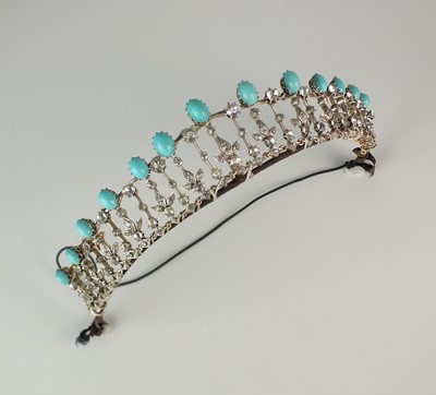 Lot 77 - An early 20th century turquoise and paste fringe necklace / tiara