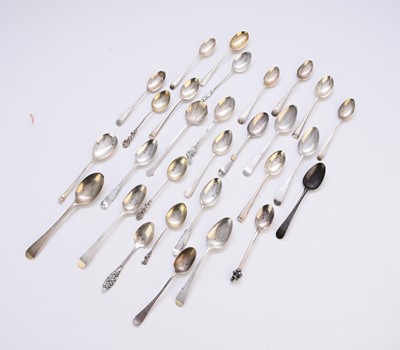 Lot 10 - A collection of various silver spoons