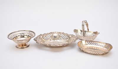 Lot 69 - Four pierced silver pin dishes