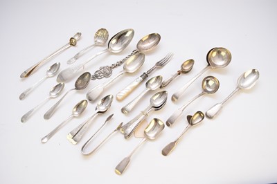 Lot 4 - A collection of various pieces of silver and white metal flatware