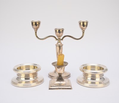 Lot 4 - Four silver mounted candlesticks