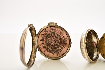 Lot 367 - Edward Poulson, Newtown: A silver pair case verge watch