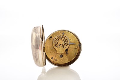 Lot 367 - Edward Poulson, Newtown: A silver pair case verge watch