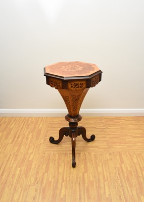 Lot 193 - A Victorian rosewood and marquetry inlaid work table