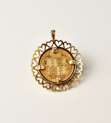 Lot 163 - A Victoria half sovereign pendant
