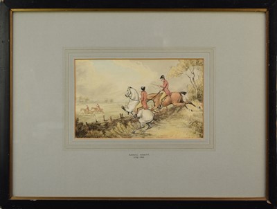 Lot 72 - Samuel Howitt (British c.1765-1822) The Hunt jumping a Fence