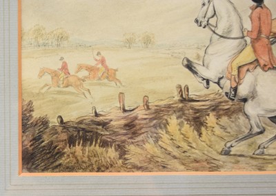 Lot 72 - Samuel Howitt (British c.1765-1822) The Hunt jumping a Fence