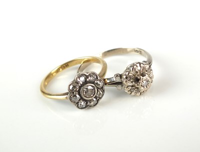 Lot 269 - Two diamond cluster rings