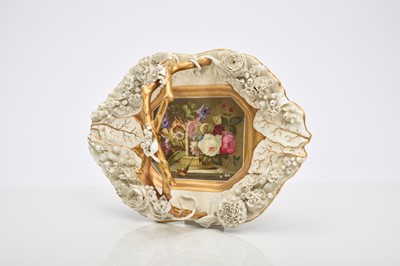 Lot 136 - Rockingham porcelain basket, circa 1835