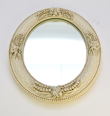 Lot 73 - Belleek 'Lily of the Valley' mirror, late 19th century