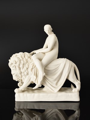 Lot 137 - Minton parian figure of Una and the Lion