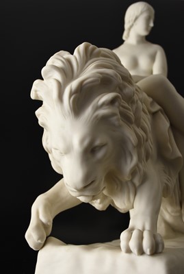 Lot 137 - Minton parian figure of Una and the Lion