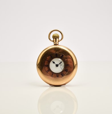 Lot 388 - Rolex: A 9ct gold half hunter pocket watch