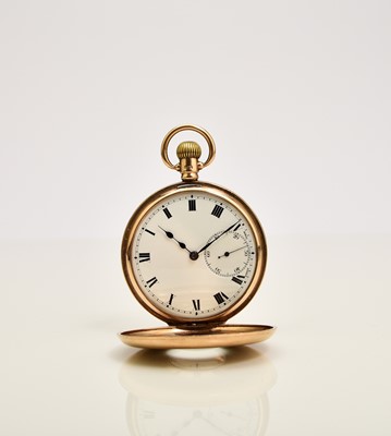 Lot 388 - Rolex: A 9ct gold half hunter pocket watch