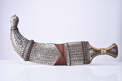 Lot 297 - A white metal mounted Kanjar, circa 1900