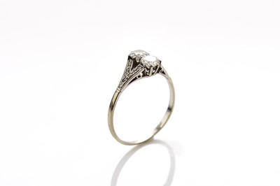 Lot 242 - A two stone diamond ring