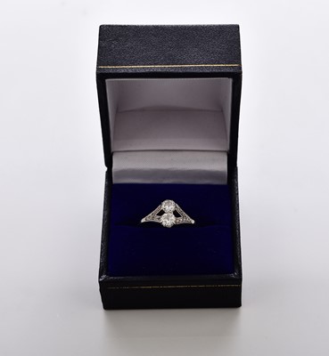 Lot 242 - A two stone diamond ring
