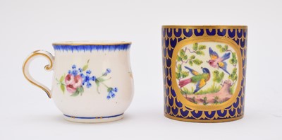 Lot 276 - A Sevres porcelain coffee can and custard cup, 18th century